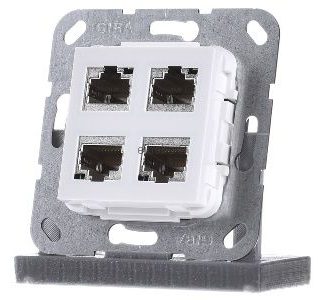 Модульный 4-контактный разъем RJ45 Cat6A чисто белого цвета - базовый артикул 569803