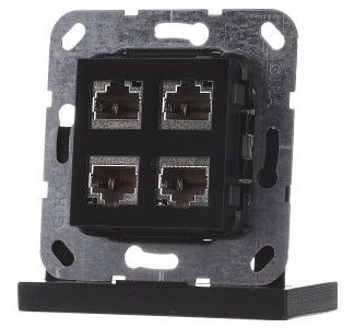 Модульный разъем RJ45 Cat6A, матовый черный, 4-контактный - Basic Element 569810