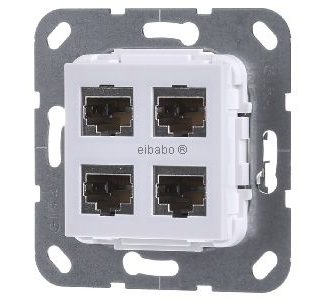 Модульный разъем RJ45 Cat6A, белый, 4-контактный, LSA Plus - базовый артикул 569903