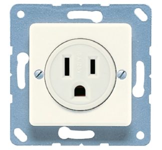 Розетка белого цвета, американский стандарт, 15 А, 125 В - розетка NEMA 121-15.