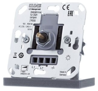 Поворотный диммер с кнопочным выключателем - Встраиваемый диммер 100 ... 1000VA 211 GDE