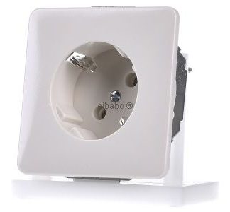 Розетка Schuko белая, 45 градусов - электрическая розетка 520-45