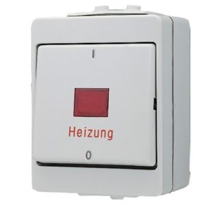 3-контактный аварийный выключатель отопления - 3-полюсный выключатель для поверхностного монтажа, серый...