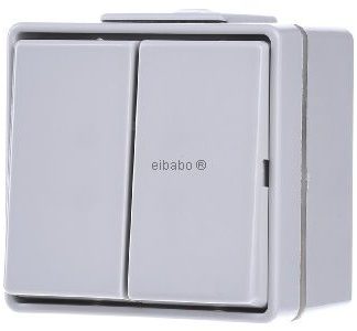 Серия тумблерных переключателей - 2-полюсный накладной переключатель, серый, 605 Вт