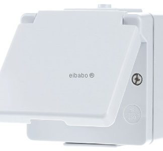 Розетка SCHUKO 16A 250V - Защитный контакт розетки, серая 621 W-1