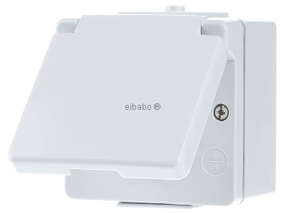 Розетка SCHUKO 16A 250V - Защитный контакт розетки, серая 621 W-1