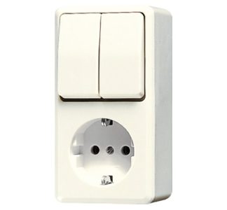 Розетка SCHUKO 16A 250V, белая - Комбинированный выключатель/розетка 675 A