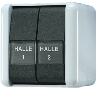 Переключатель-качелька серии 805 NAW, 2-полюсный, для поверхностного монтажа, серый.