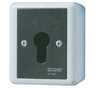 Ключевой выключатель, 1-полюсный - 1-кнопочный тумблер, серый, 833.18 G