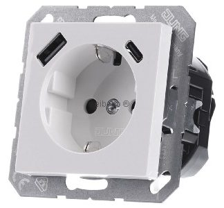 Розетка SCHUKO с USB-разъемом переменного тока - розетка A1520-15CAWW