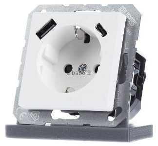 Розетка SCHUKO с USB-разъемом переменного тока - Вилка A1520-15CAWWM