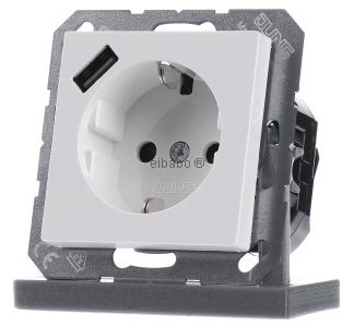 Розетка SCHUKO с USB-портом типа A - Вилка A1520-18AWW