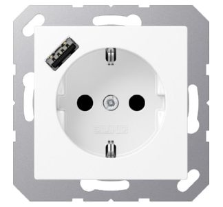 Розетка SCHUKO с USB-разъемом типа A - Вилка A1520-18AWWM