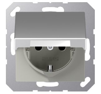 Розетка Schuko 16 А 250 В с откидной крышкой - Электрическая розетка A 1520 BF KL AL