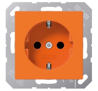 Розетка Schuko оранжевого цвета - электрическая розетка A 1520 BF O