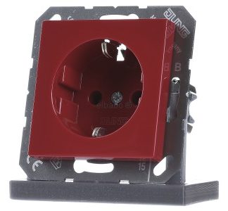 Розетка Schuko красная - Электрическая розетка A 1520 BF RT