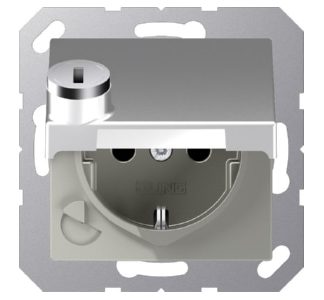 Розетка Schuko 16A 250V с откидной крышкой - Электрическая розетка A 1520 BFKLSL AL
