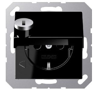 Розетка SCHUKO 16A 250V с откидной крышкой - Электрическая розетка A 1520 BFKLSL SW
