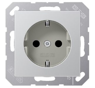 Розетка SCHUKO 16 А 250 В, алюминиевая - Розетка (A 1521 AL)