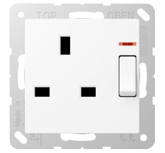 Розетка с выключателем и переключателем управления - британский стандарт A 3171 KO WWM