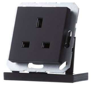 Розетка 13А 250В - Британский стандарт, черная, A 3521 SWM