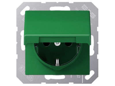 Розетка Schuko 16 А 250 В с откидной крышкой - электрическая розетка ABAS 1520 BFKL GN