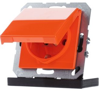 Розетка Schuko 16 А 250 В с откидной крышкой - электрическая розетка ABAS 1520 BFKL O