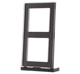 Двойная стеклянная оправа цвета мокко, горизонтальная/вертикальная - Оправа 2-створчатая AC 582 GL MO