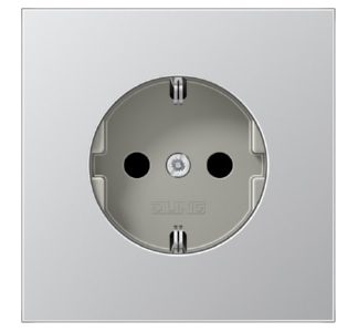 Розетка SCHUKO 16 А 250 В, алюминиевая - Розетка (AL 1521)