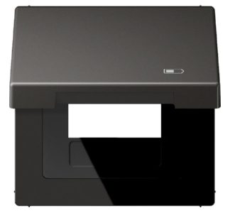 USB-зарядное устройство Icon с откидной крышкой, одноконтактная, антрацитовая рамка, AL 2990 KL, USB AN