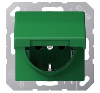 Розетка Schuko 16A 250V с откидной крышкой - электрическая розетка AS 1520 BFKIKL GN