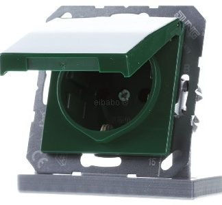 Розетка Schuko 16A 250V с откидной крышкой - электрическая розетка AS 1520 BFKL GN