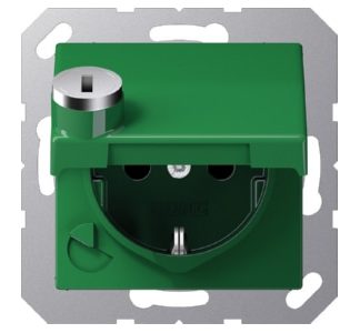 Розетка Schuko 16A 250V с откидной крышкой - электрическая розетка AS 1520 BFKLSL GN