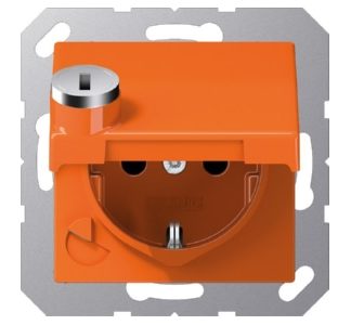 Розетка Schuko 16A 250V с откидной крышкой - электрическая розетка AS 1520 BFKLSL O