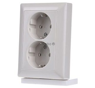 Розетка Schuko, белая, двойная - электрическая розетка AS 5020 U