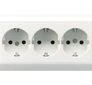 Трехпозиционная розетка SCHUKO 16A 250V - электрическая розетка AS 523 BF WW