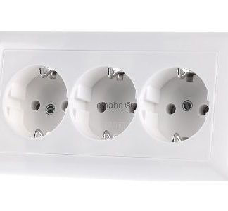 Розетка KK Schuko, альпийский белый, тройная - электрическая розетка AS 523 WW