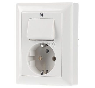 Розетка SCHUKO ws 16A 250V с выключателем - Выключатель/настенная розетка AS 5576 U