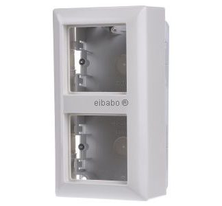 Корпус для AP, 2 шт., белая литая рамка - 2-секционный, стандарт AS 582 A W, для поверхностного монтажа.