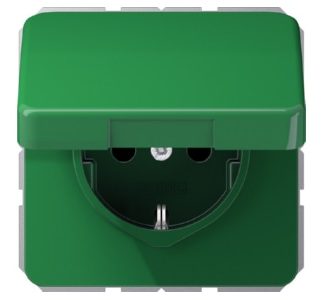 Розетка Schuko 16A 250V с откидной крышкой - электрическая розетка CD 1520 BFKIKL GN