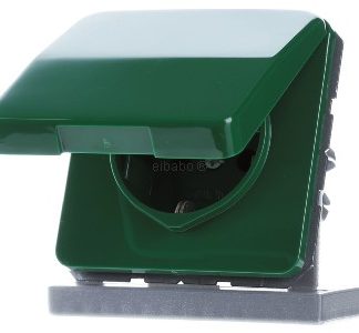 Розетка Schuko 16A 250V с откидной крышкой - электрическая розетка CD 1520 BFKL GN