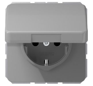 Розетка Schuko 16A 250V с откидной крышкой - электрическая розетка CD 1520 BFKL GR