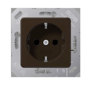 Розетка Schuko 16A 250V 50x50 мм с откидной крышкой - Электрическая розетка CD 5120 BF BR