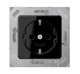 Розетка Schuko 16A 250V 50x50 мм с откидной крышкой - Электрическая розетка CD 5120 BF SW