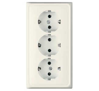 Розетка KK SCHUKO, трехпозиционная, 16 А, 250 В - штепсельная розетка (схема подключения) CD 523