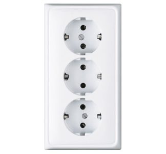 Трехпозиционная розетка KK SCHUKO 16A 250V - Вилка CD 523 WW