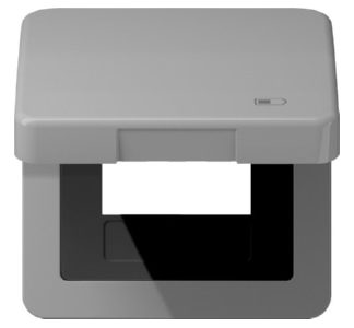 Значок USB-зарядного устройства с откидной крышкой - Серый CD 590 KL USB GR с одной рамкой