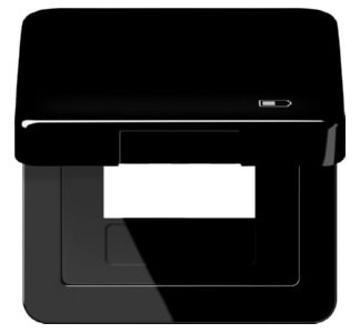 USB-зарядное устройство Icon с откидной крышкой, цельная рамка, черное, CD 590 KL USB SW