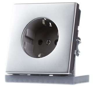 Розетка SCHUKO 16A 250V, нержавеющая сталь - Розетка (ES 1521)
