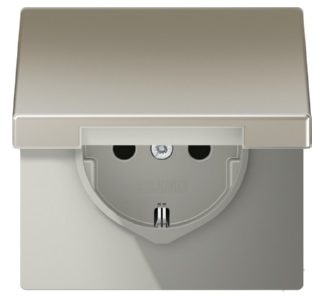 Розетка SCHUKO 16A 250V, нержавеющая сталь - Розетка (ES 1521 KL)